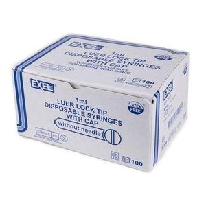 1mL Luer Lock Syringe, Sterile, Individually Wrapped, No Needle (Box of 100)