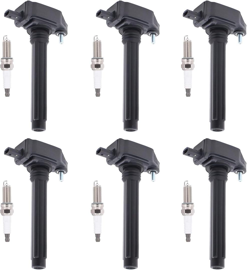 NewYall Ignition Coil and Spark Plugs for Dodge Avenger Challenger Charger Durango Grand Caravan Journey Ram 1500 CV ProMaster Jeep Cherokee Wrangler Chrysler 200 300 Town & Country 3.6 V6