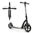 LaScoota Foldable Adult Scooter - Also Great as a Scooter for Kids Ages 8-12 & Teenagers 11-15 - Big 200mm Wheels - Kick Scooters with Shock Absorption - Great Gift - Up to 105kg (Black)