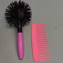 3D Bomb Curl Hair Brush 360° Round Styling Hair Brush Detangling Hairbrush Spherical Ball Brush Salon Round Hair Curling Curler and Wide Tooth Comb for Curly/ Long/ Wet/ Dry Hair