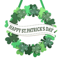 Wooden St. Patrick's Day Decoration Shamrock Door Wreath for Front Door Sign Wall Signs Clover Spring Decoration, Irish Sign Welcome Hanging for Home Decor Party Outdoor Indoor Supply 3D Glitter