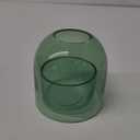 HD 3.9IN GLASS CANDLE CLOCHE GREEN