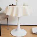 Small Round Beige Tablecloth 36 Inch Polyester Fabric Washable Table Cover Decorative Wrinkle Resistant Solid Color Table Cloth for Dining Party Wedding Camping