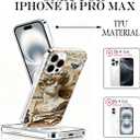  iPhone 16 Pro Max Case, Collage Cases for iPhone 16 Pro Max, Scratch Resistant Shockproof Cover, Aesthetic Clear Phone Cover, Vintage Cases, Steampunk Sculpture and Machinery Collage Design（B115）