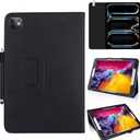 Case for iPad Air 11 inch M2 2024 (iPad Air 5th 2022/Air 4th 2020 10.9-inch), Slim Leather Folding Stand Full Protective Cover Case,with Stylus Pen,Screen Film (Black)