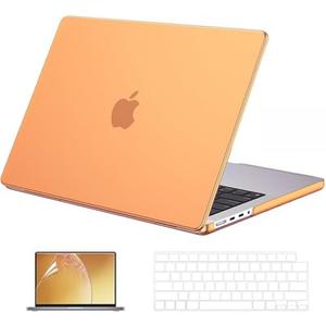 EooCoo Case Compatible with MacBook Pro 14 inch M5 2026-2021 M4 M3 M2 M1 Pro/Max Chip, Official Color-Matched Armor, Frosted Hard Shell Case with Keyboard Cover, Screen Protector - Matte Cosmic Orange