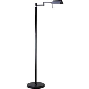 OBright Dimmable LED Pharmacy Floor Lamp, 12W LED, Full Range Dimming, 360 Degree Swing Arms, Adjustable Heights, Standing Lamp for Reading, Sewing, and Craft, ETL Listed (Black)