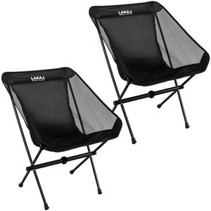 G2 GO2GETHER Ultra-Light Folding Camping Chair, All-Aluminum Frame, Surper Breathable Fabric, Easy to Carry, Compact Storage Size (2, Black)