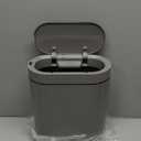 ELPHECO Bathroom Motion Sensor can 2 Gallon Automatic Garbage Can, Slim Plastic Smart Can with Lid, Commercial Intelligent Bin for Bedroom, Bathroom, Office, Cement Grey