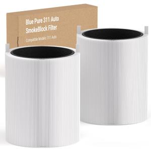 Leemone 311 Auto SmokeBlock Filter Compatible with Blueair Blue Pure 311 Auto Air Purifier, Blue Pure 311 Auto Filter Replacement, Activated Carbon Filter, 2 Pack