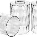 Canomo 3 Packs Hammered Glass Light Shade Cylinder Water Ripple Glass Lamp Shade Replacement 6 Inch Height Fit 2-1/4 Fitter for Wall Lamps Chandeliers or Ceiling Lamps