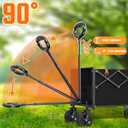 Yozoia Wagons Carts Foldable, Lightweight Portable Utility Shopping Cart with Wheels, Folding Grocery Wagon Cart for Grocery, Camping, Shopping, Beach, Garden, Sports Black