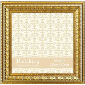 VIOLABBEY 8x8 Picture Frame Gold, Vintage Photo Frame for Wall or Tabletop Display, Classic Design for Office Home Decor, Fits 8X8 Pictures