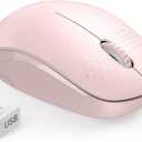 seenda Wireless Mouse for Laptop, 2.4G Noiseless Mouse with USB Receiver - Optical Tracking Portable Computer Mice for Chromebook, PC, Tablet, Windows System, 24 Months Battery Life - Pink