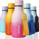 BJPKPK Insulated Water Bottles, 12oz Stainless Steel Metal Water Bottle with Strap, BPA Free Leak Proof Jugs, Mugs, Flasks, Reusable Thermal Flasks for Sports & Travel, Sakura