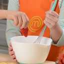 MasterChef Junior Breakfast Cooking Set- 6 Pc Kit w Real Cooking Tools for Kids & Recipes- Includes Spatula, Mixing Bowl, Whisk, Egg Cup, Juicer- Make Pancakes, Crepes & More- Fun Breakfast Essentials