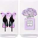 Purple Bathroom Accessories Decor Violet Hand Towels for Bathroom Decorative Towels for Washroom Bath Towels Set of 2 Purple Bow Decor Hand Towels Decor for Washroom Dish Cloths Towels