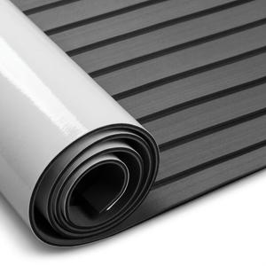 Fullfire EVA Foam Boat Flooring with 3M Self-Adhesive Backing, Marine Decking Faux Teak Deck Sheet for Jon Boats Pontoon Boat Yacht RV Jet Ski Kayak Floor, Dack Grey and Black 94" x 47"