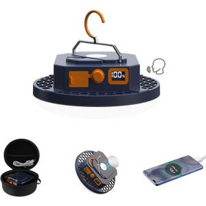 10000mAh 4000LM Rechargeable Camping Light , 7200K Hanging Camping Lantern Waterproof Tent Lights with Portable Bag and Voice Control(Offline),Best Gift for Parents Dad Mom Friends Christmas (30W)