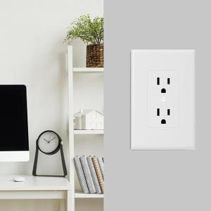  Duplex Wall Outlet Covers - 5 Pack, White Wall Plates