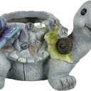 Cute Turtle Succulent Pot with Drainage Hole,Resin Animal Planters Turtle Statue Decor,Indoor Plant Pots Cactus Flower Pot for Home Decor and Office Desk Decoration or Outdoor Garden Decoration