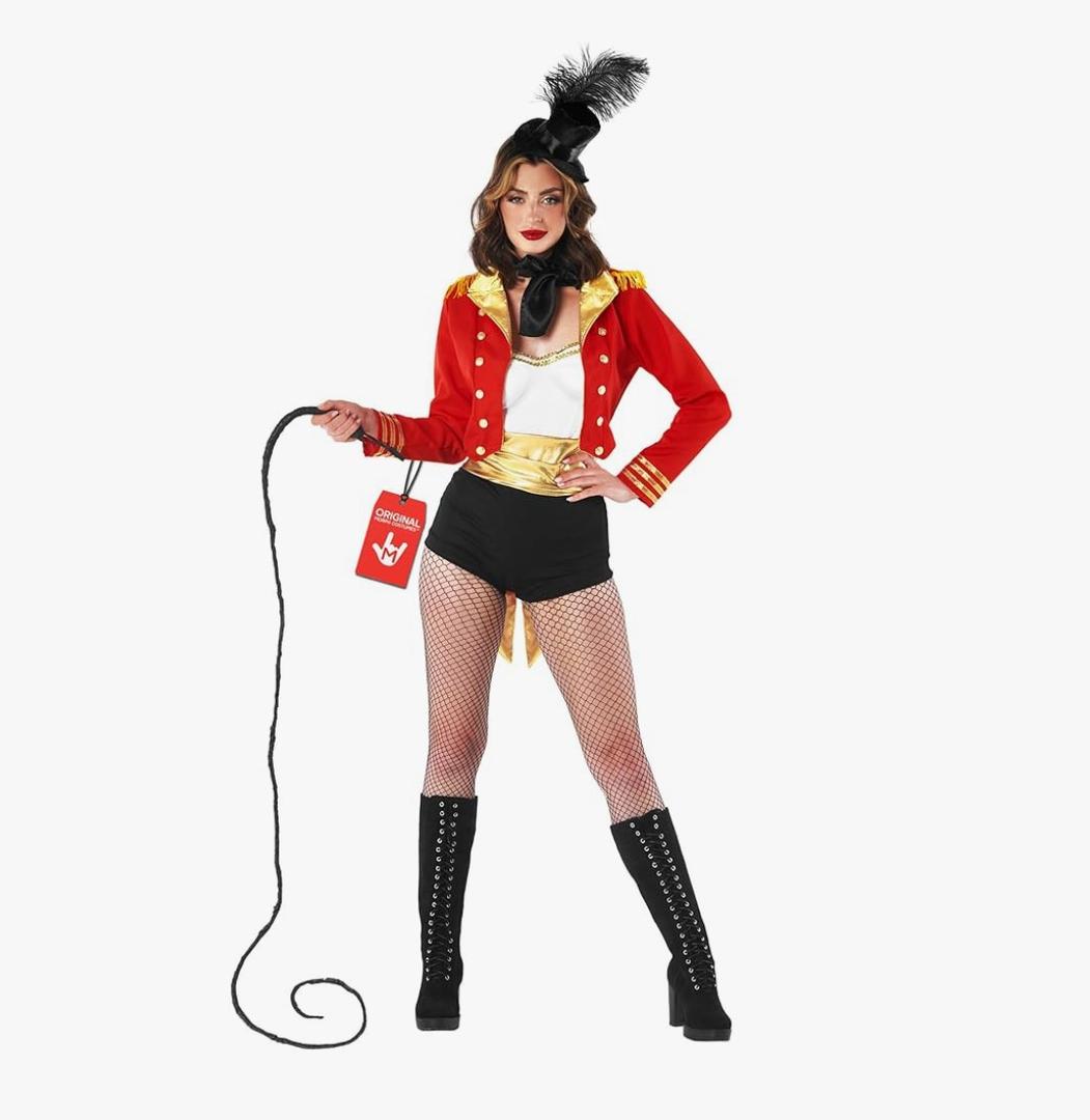fun shack Womens Circus Ringmaster Costume, Lion Tamer Outfit for Women, Ringmaster Dress, costumes for women, M