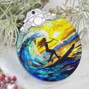 Christmas Decorations Ornaments, Stained Glass Ornament, Christmas Tree Ornaments, 2025 Gift Ornament, Xmas Gift for Friend Family Coworker - Woman Paddle