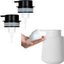 BosilunLife Foam Hand Soap Dispenser - 12 oz Bathroom Lotion Hand Pump Dispenser White Foaming Soap Dispenser Ceramic with Black Foaming Pump Replacement