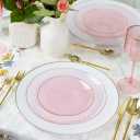 Organic Hammered Pink Gold Rim Collection 7"+10" Case of 128 (4 packs x 32)