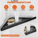 Fikoksol Shower Caddy, 2 Pack Bathroom Corner Shelf, Triangle Shelf Storage for Bathroom Shower, Black Metal Shower Shelf & Rustproof Wall Mounted Adheisve Shower Organizer Accessories and Essentials