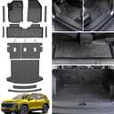 KUST Floor Mats for 2025-2026 Chevy Equinox/GMC Terrain Accessories (Gas Only), All Weather Car Mats with Backrest Mat & Cargo Trunk Liner & Door Sill Protector, TPE Rubber, Raised Edge, Full Set