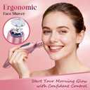 Cordless Electric Razors for Women: Rechargeable Painless Bikini Trimmer for Body Hair - IPX7 Waterproof Shaver with LED Display for Face/Underarm/Leg Light Pink Upgraded