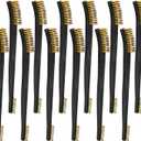 12 Pack Double-Ended Gun Cleaning Brushes Set, Brass Brush Gun Cleaning -Nylon Handle - All Purpose Cleaning Supplies Kit