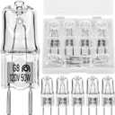HNYYZL 12 Pack G8 Halogen Light Bulbs - 50W 120V T4 JCD Type G8 Bi-Pin Base, Dimmable Warm White 2700K for Kitchen Hood, Landscape Lights, Desk Lamps, Floor Lamps, and Wall Sconces