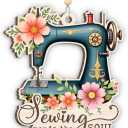 2 x Sewing Machine Christmas Ornament 2025 - Xmas Gifts for Sewers and Quilters, Wooden Ornaments for Christmas Tree Decorations, Christmas Keepsake for Hanging Decor, Gifts for Friends Women Sisters