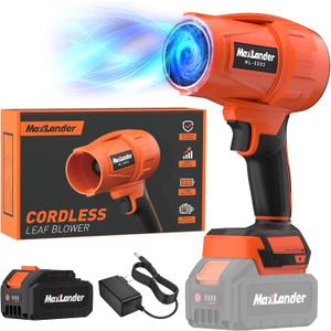 Leaf Blower Cordless, 21V Electric Handheld Leaf Blower with 3.0Ah Battery, 180000 RPM Battery Blowers with Adjustable Speed for Lawn Care, Patio Cleaning, Blowing Leaves and Dust