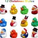 24 Pack Christmas Rubber Ducks Bath Toys for Kids Boys Girls Toddlers Christmas Party Favors Stocking Stuffers Gifts