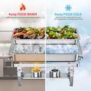 Chafing Dishes for Buffet Set: Chafers for Catering - Chafing Dish Buffet Set with Lids | Chafers and Buffet Warmers Sets | Serving Food Warmer | Chafers Servers Sets (4 pack - Full Pan)