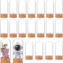 BENECREAT 20 Pack Glass Cloche with Cork Base, 2.4x1.2 inch Display Dome Jars for Wedding Centerpieces, Fairy Gardens, Mini Cake Covers, Party & Home Decor
