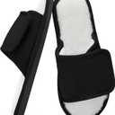 SHIBEVER Women's Slippers Fuzzy Open Toe Slip On Indoor House Shoes Comfy Bedroom Women Slippers (7.5-8, 71 Black)