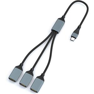 Type C Splitter 1 in 3 Out USB Type C Male to 3 USB 2.0 Female USB Splitter for Charging Data Transfer for Webcam/Printer