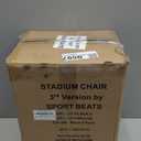 SPORT BEATS Stadium Seats with Back Support Bleacher Chairs with Back and Cushion Thick Padded Bleacher Seats Includes Shoulder Strap Black 2pcs Regular - 17" W x 12" D x 16.5" H