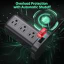 Extension Cord with Multiple Outlets, SMALLRT 2 Pcs Surge Protector Power Strip Tower, Outlet Extender with 12 AC Outlets 4 USB, 6.5FT Extension Cord for Home Office Dorm Room, Overload Protection