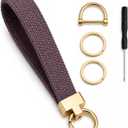2 x Woven Stretchy Wristlet Keychain for Women Men – Elastic Wrist Lanyard for Keys with 2 Keyrings & D-Ring, Soft Hands-Free Key Holder for Car Keys, Gym, ID Badge, Phone Purple