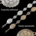 TOPACC Western Metal Concho Belt for Women Cowgirl Chain Belts for Dresses Jeans Country Concert Outfit (Fit waist: 26-28 in, A Champagne Gold)