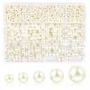 1228pcs Pearl Beads for Jewelry Making Pearl Beads for Bracelets Pearl Beads for Crafts Pearl Beads for Bracelet Making Kit Pearl Beads with Holes for Jewelry Making, Imitation Pearls for Fillers