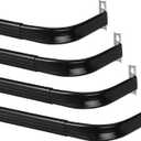 Wesiti 4 Packs Curtain Single Rods Bulk for Windows Adjustable Tension Rod for Door Kitchen Valance Sash Curtains, Bracket and Hardware Included(36-60 Inch,Black)