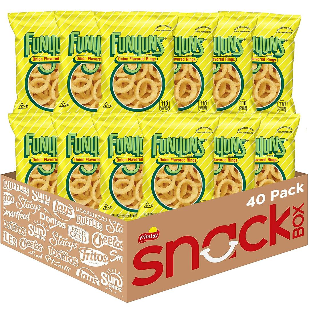 Funyuns Onion Flavored Rings, Original, 0.75 Ounce (Pack of 40) (EXP 08/25/26)