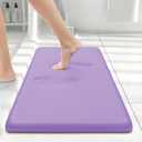 Smiry Memory Foam Bath Mat 24x16, Extra Soft and Absorbent Bathroom Mats, Non Slip Washable Carpet for Floor, Shower and Tub, Purple