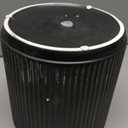 Amazon Basics Fluted Ceramic Round Planter with Drainage Hole, Indoor Outdoor Flower Pot, 8-inch, Black